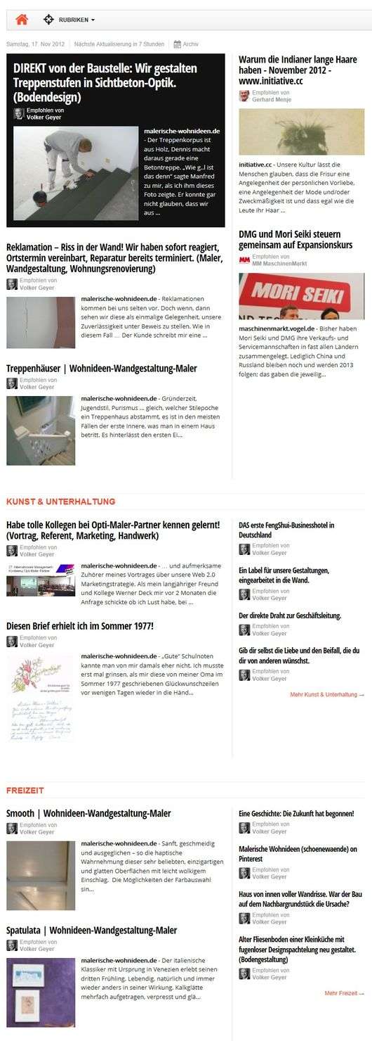 Malerische Wohnideen - Internetseite