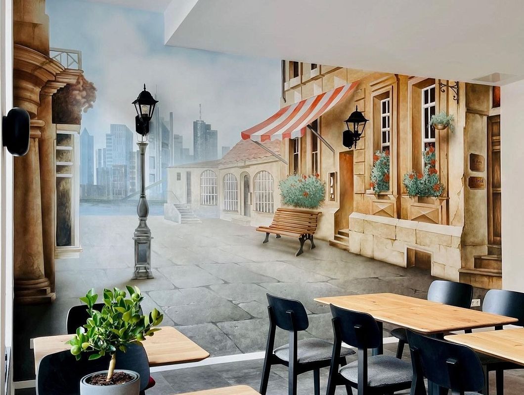 wandmalerei im Café