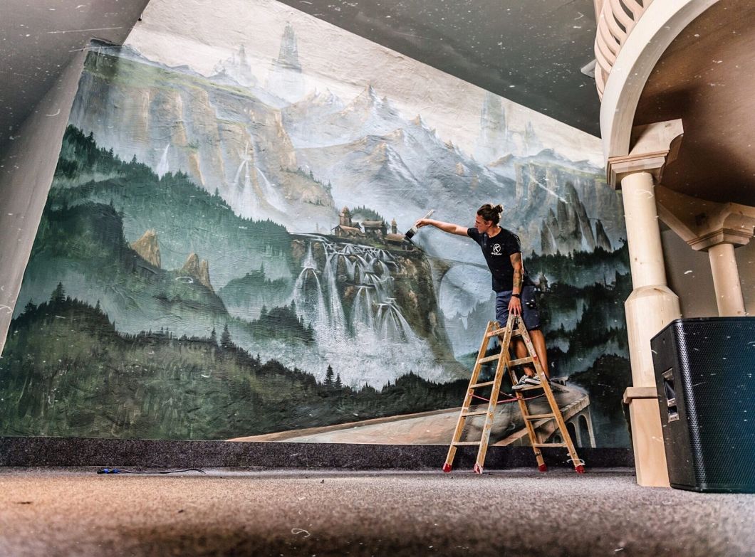 wandmalerei im Kinderhotel