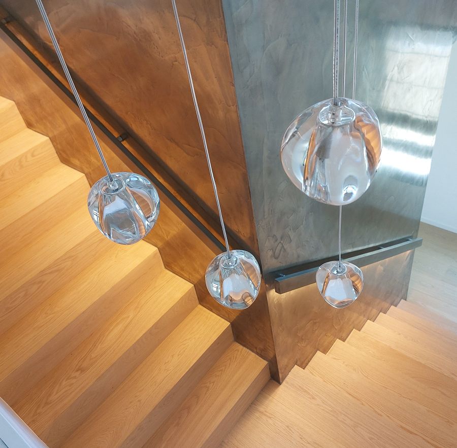 Treppenhaus in Echtmetall Silber 1