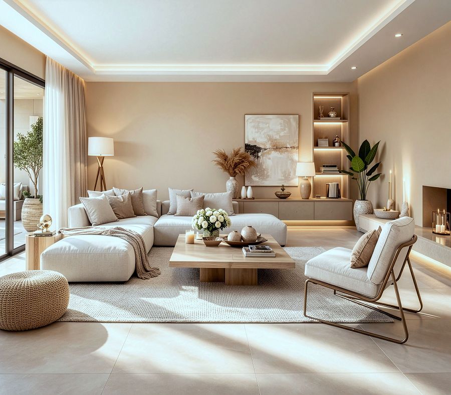 Wandfarben in Sandtönen