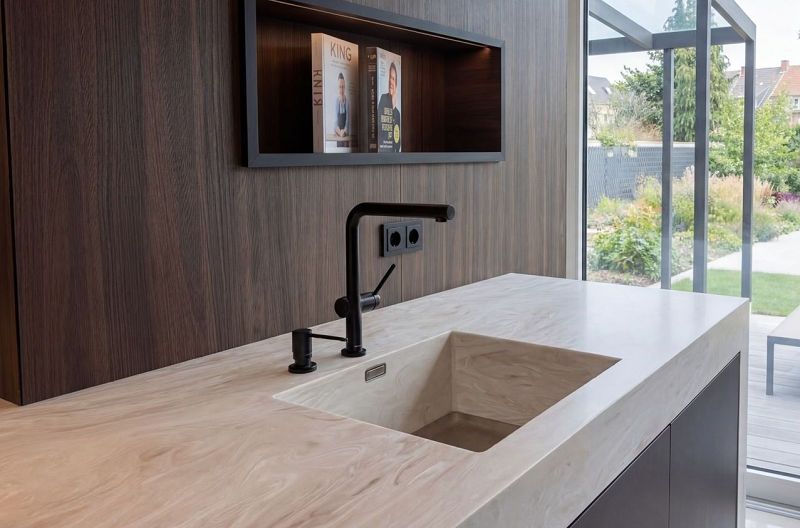 spüle und küchenarbeitsplatte aus Corian